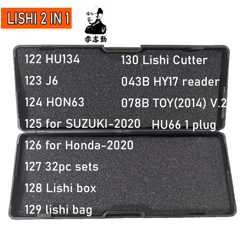 122-130# HU134 J6 HON63 for Suzuki2020 Honda2020 KW16 KW18 Lishi Bag LiShi 2 in 1 Locksmith Tools for All Types