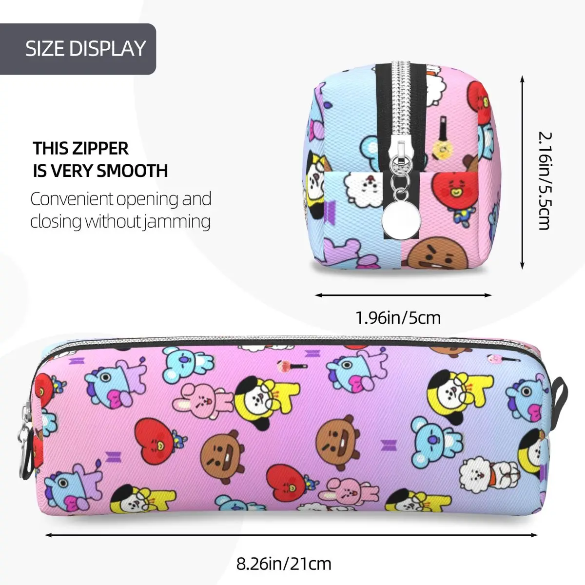 Astucci per matite musicali coreani Borsa per penne per cartoni animati Kpop per studenti Astuccio per matite cosmetico per la scuola di grandi dimensioni per studenti