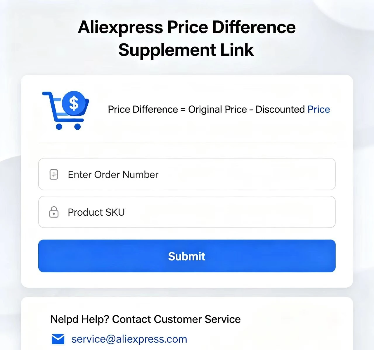 Diferença de Preço do Produto / Pagamento de Custo Adicional do Item