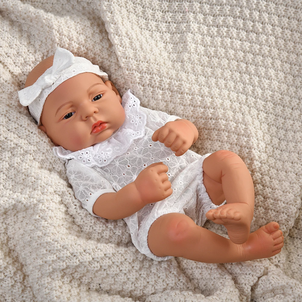 15,75-Zoll-Puppen, 40 cm große Reborn-Puppen, Spielzeug, lebensechte Reborn-Puppen, Ganzkörper-Vinyl-Puppen, niedliche Puppenspielzeuge, Geburtstagsgeschenk für Frauen – Detail 13