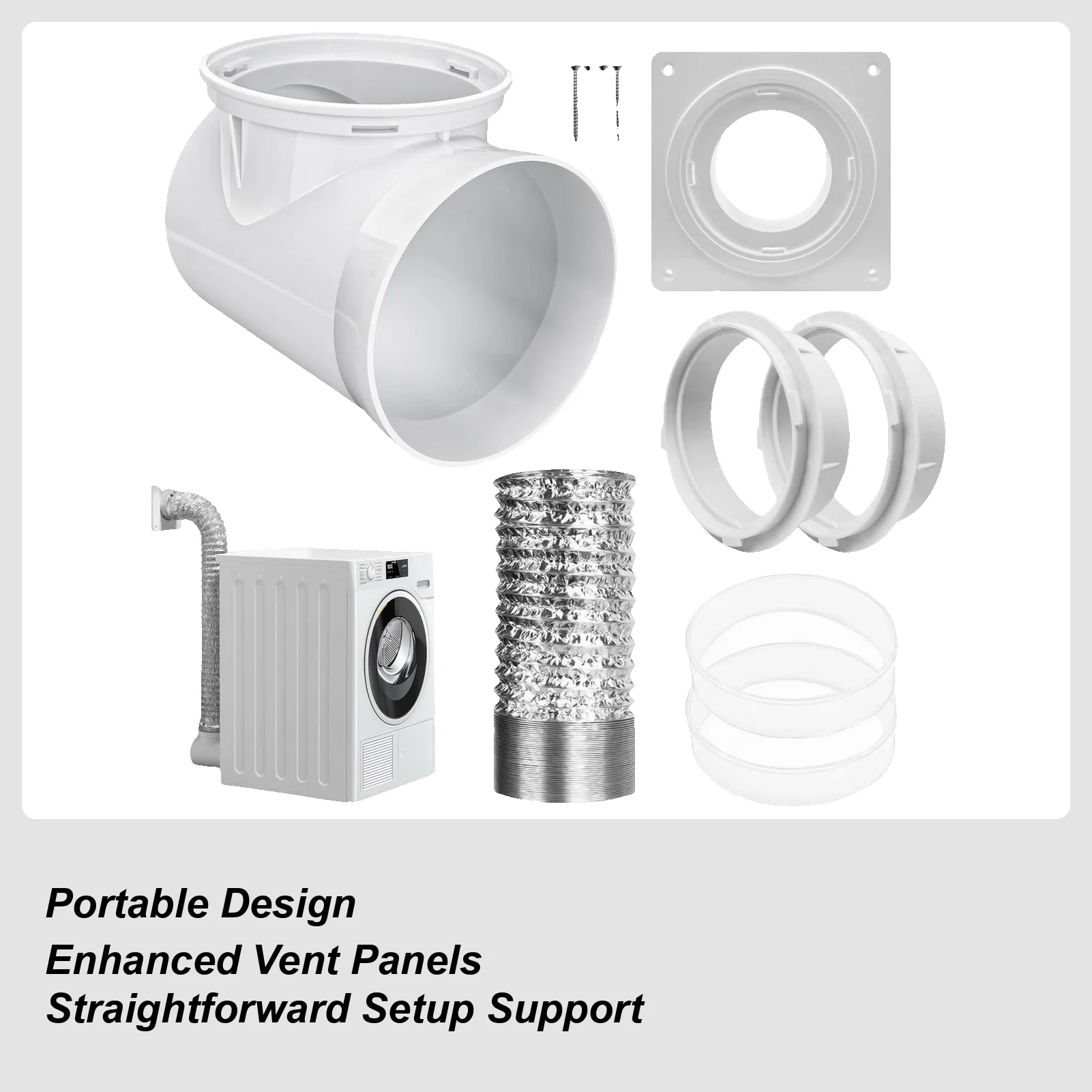 

Dryer Vent Indoor Dryer Vent Kit Replacement Parts Connector Plate for Washer Exhaust Ventilation Fans Ceiling Circulation Air