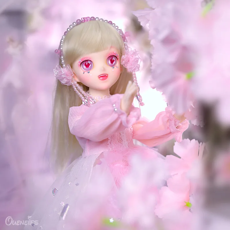 Fendou Doll BJD 1/6 Short legged maiden second generation body Full set Pink peach blossom spirit Resin Toys Surprise Gift Dolls