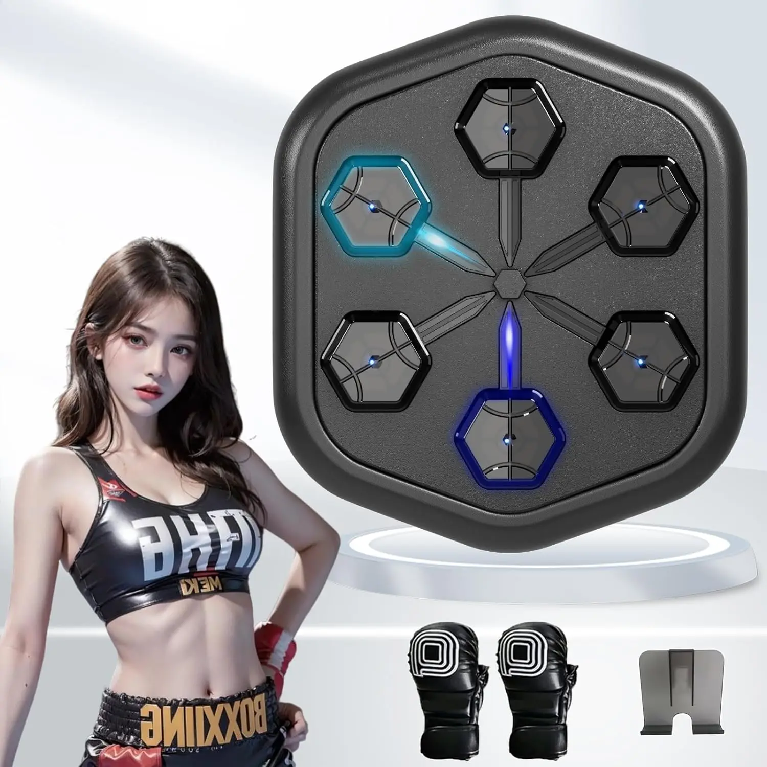 

RS ONEPUNCH Best Smart Punching Machine boxing Equipment Wall Target Music Light Boxing Machine Punching Pads Boxing Target