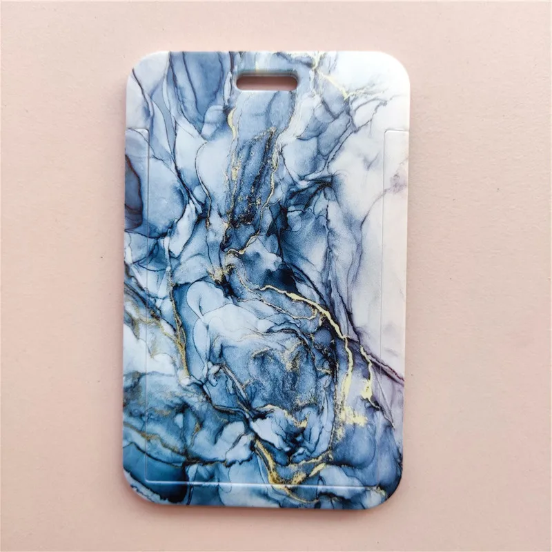 Marble Pattern Lanyard ID Badge Card Holder Office Worker Cardholder Cover Credit Card Case Card Protector Christmas Gift