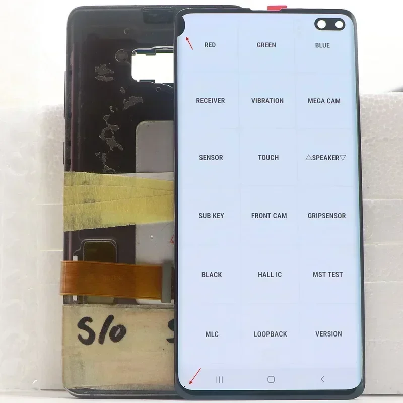 AMOLED S10+ LCD With Frame For Samsung Galaxy S10 Plus Display SM-G9750 G975F SM-G975 Display Touch Screen Digitize Assembly