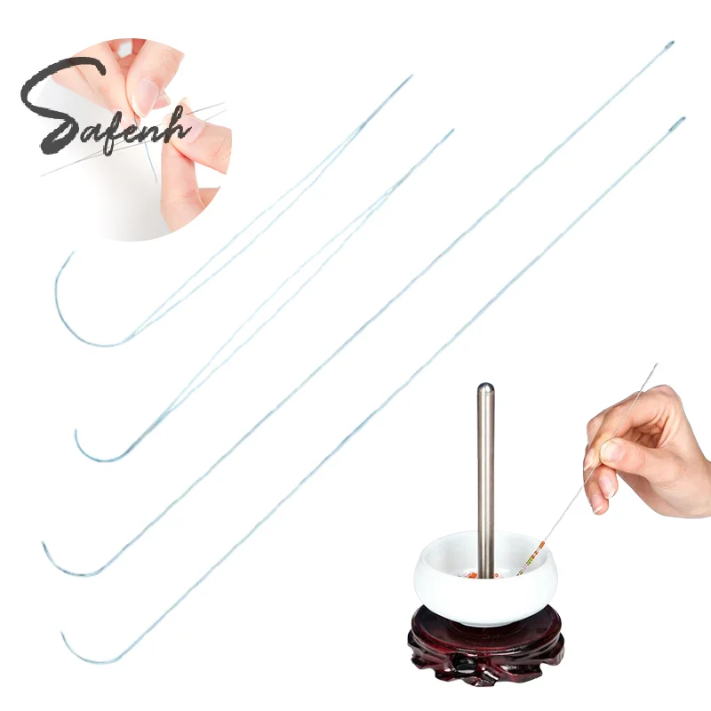 Durable 3-Pack Set of Curved Beading Needles, Perfect for DIY Jewelry and Sewing Supplies