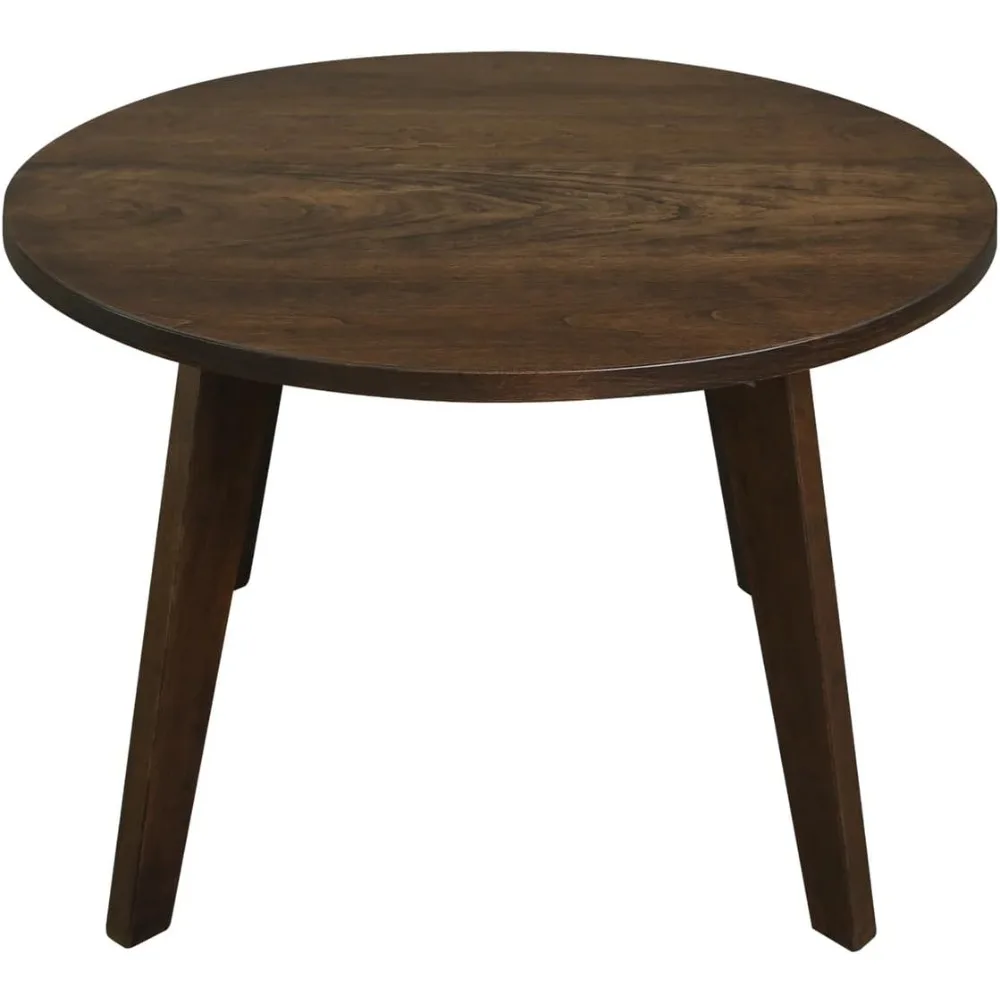 

Натуральный круглый журнальный столик из 100% твердой древесины — античная вишня