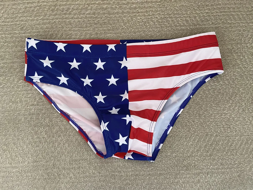 

2025 Men's Triangle Swimsuit Beach Hot Spring Swimsuit Low Waist Printed Swimsuit Fashion 10005