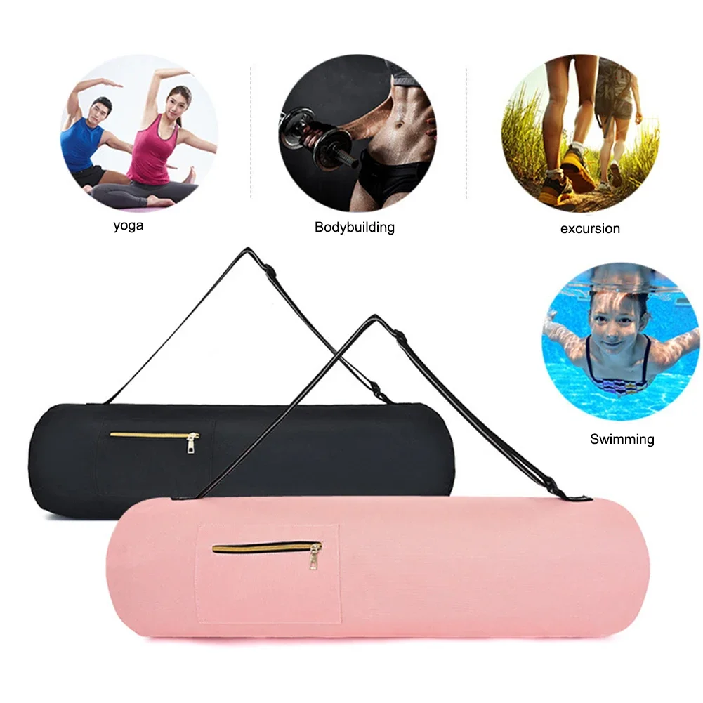 Portable 80cm Oxford Cloth Yoga Mat  Bag Wear-resistant Yoga Mat Bag Adjustable Carrier Pocket Foldable Washable Fitness Pouch