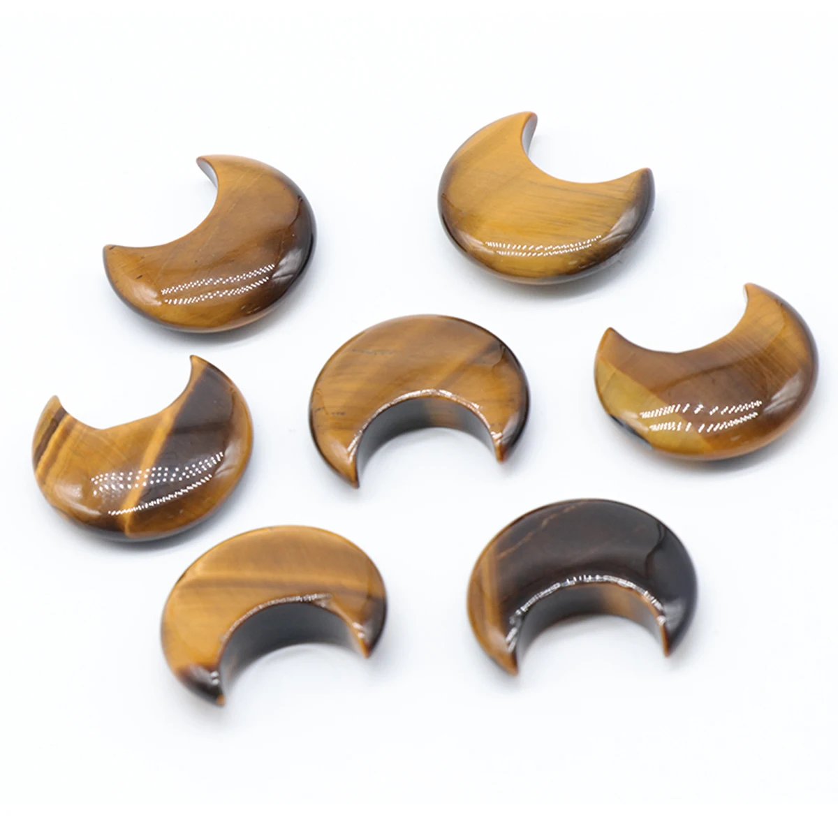 5 قطعة الخرز الحجر شبه الكريمة الطبيعية القمر شكل اللازورد كوارتز الورد لصنع المجوهرات هدايا ديكورات المنزل