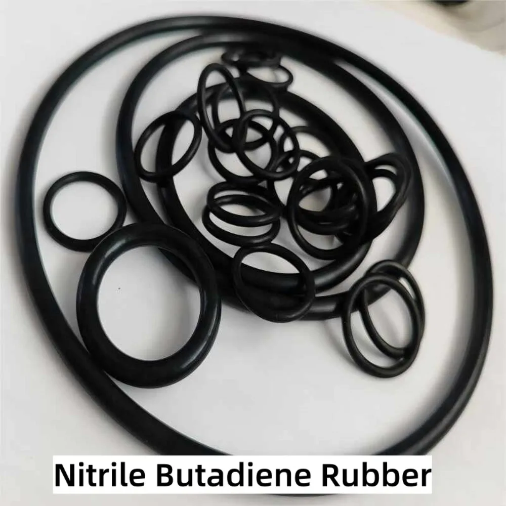 Black NBR Rubber O-Rings, CS 2-2.4mm Sealing Washers, 6-200mm Outer Diameter Gaskets for Faucets, Plumbing, Pneumatic