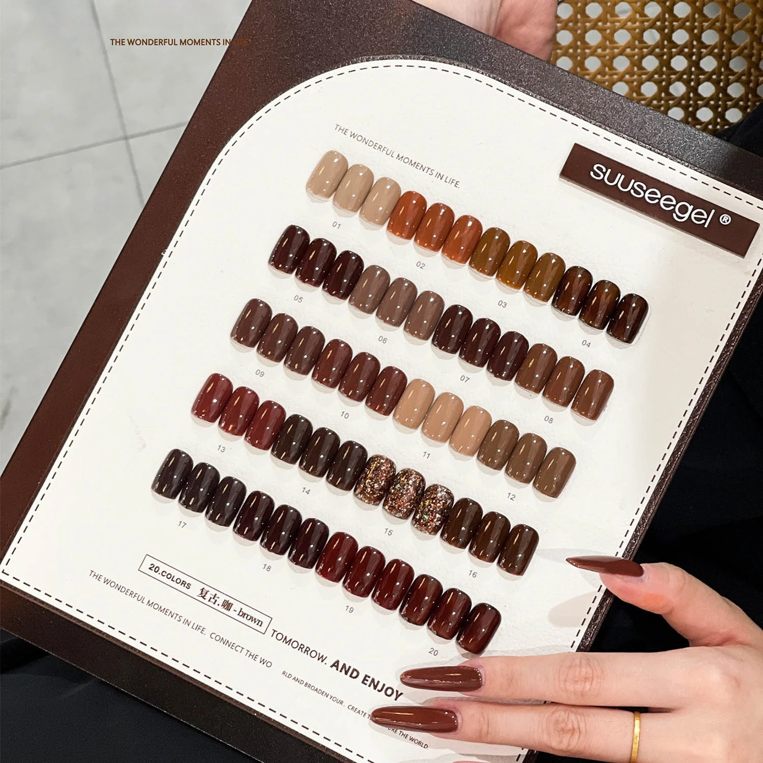 VVSFSSIR Nail 20 Colors Brown Gel Nail Polish Set Coffee Chocolate Caramel Autumn Winter HEMA Free TPO Free 15ml Salon Gel