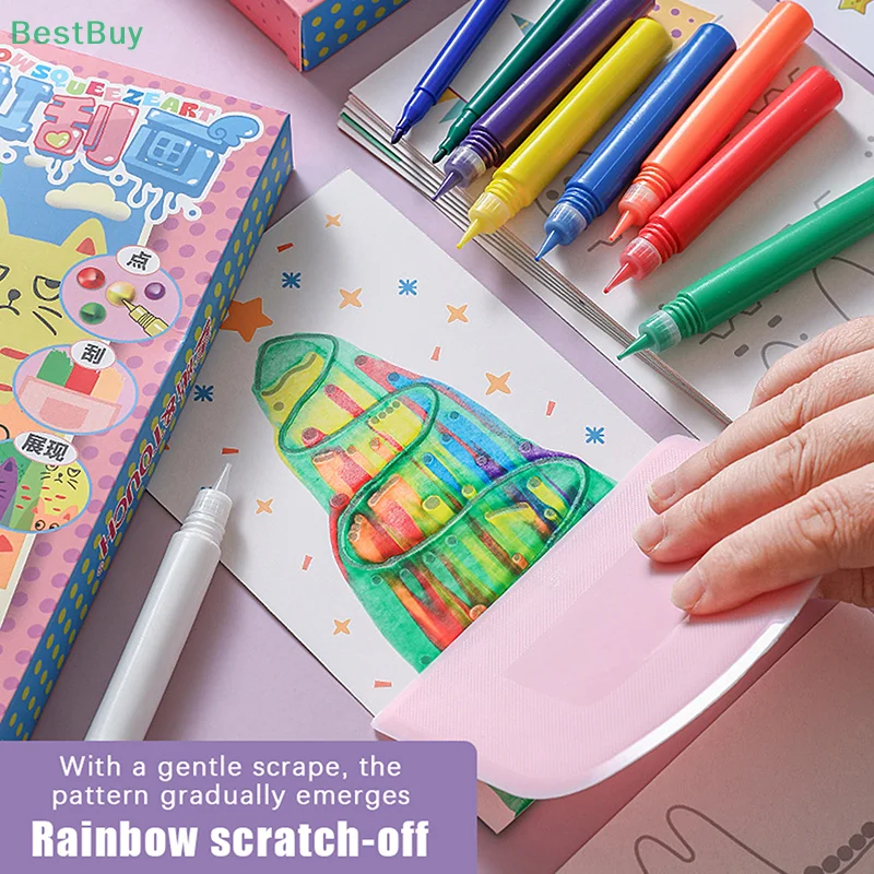 Drawing Papers Squeegee Art Kids Paint Kit Animal Pattern Painting Art Supplies Color Scratch Painting Painting Teaching Tools