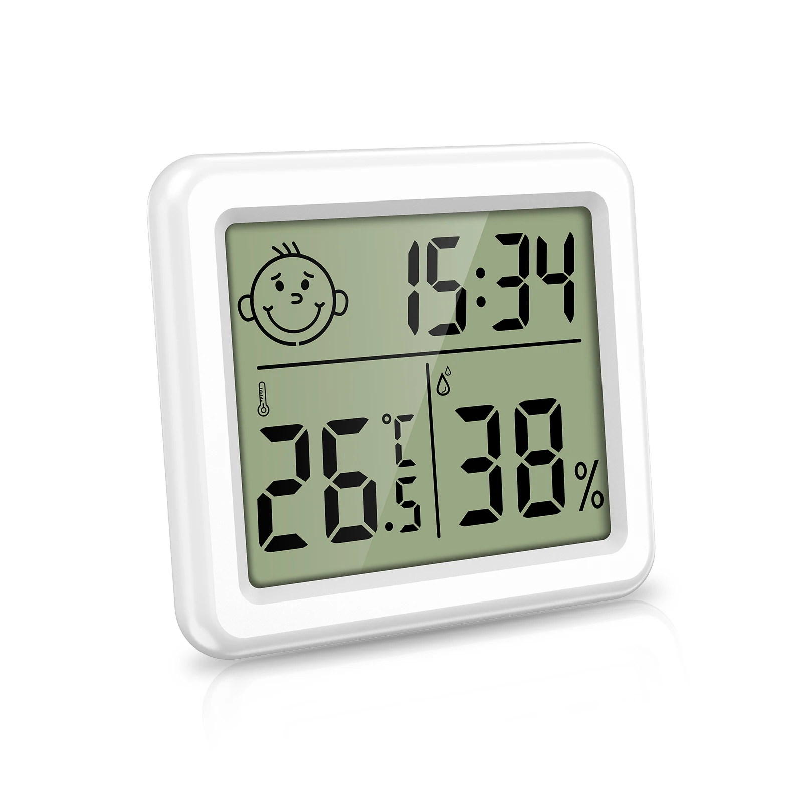 ORIA Thermometer Indoor Digital Hygrometer Mini LCD Temperature Monitor  Sensor Humidity Meter With Clock