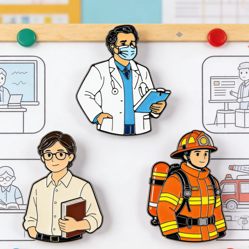 Hanreshe Cartoon Doctor Enamel Pin Medical Medicine Brooch Lapel Badge Accessories for Men Gifts