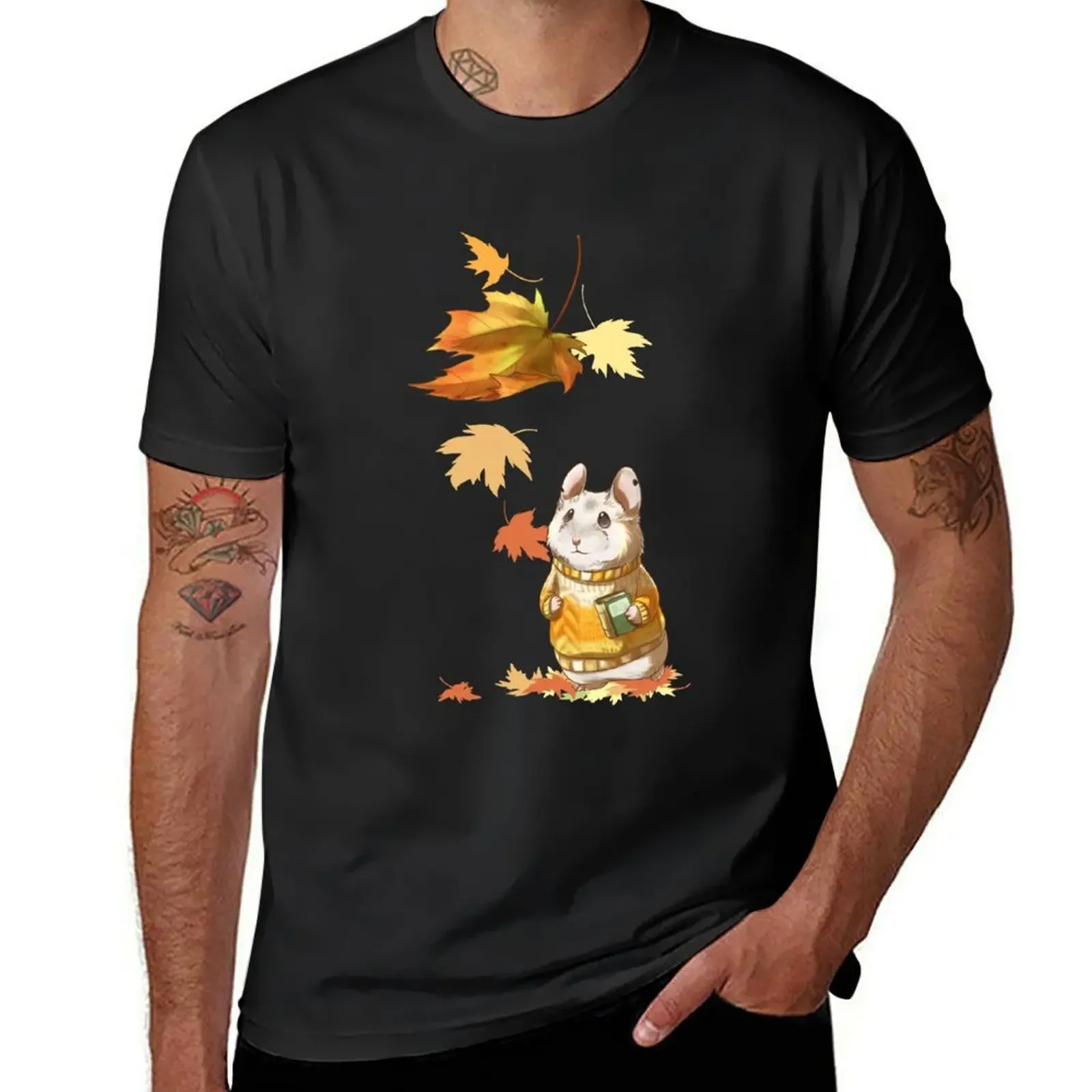 Autumn Hamster T-Shirt cute tops oversized shirts graphic tee shirts graphic mens tall t shirts