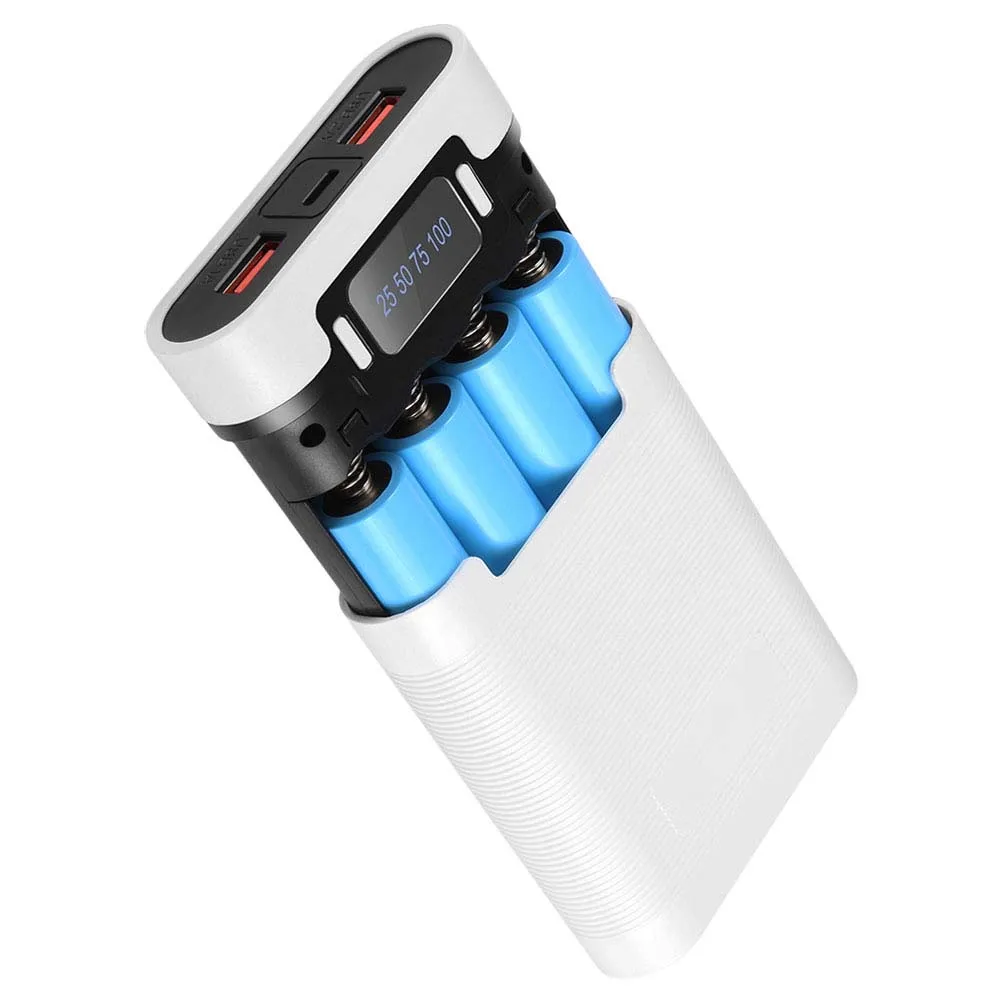 

Dual USB Box Power Bank Module DIY 18650 Case White Fast Charging