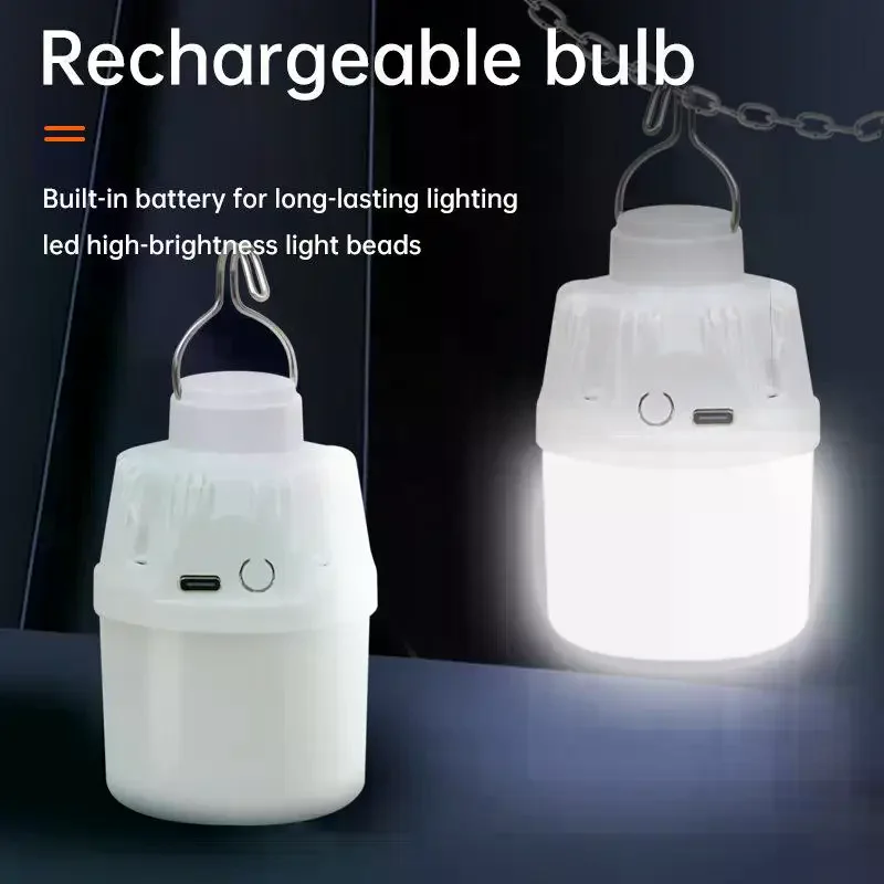 Rechargeable LED Hanging Bulb High Brightness Long Lasting Battery for Outdoor Camping Hiking and Home Power Outage Gift