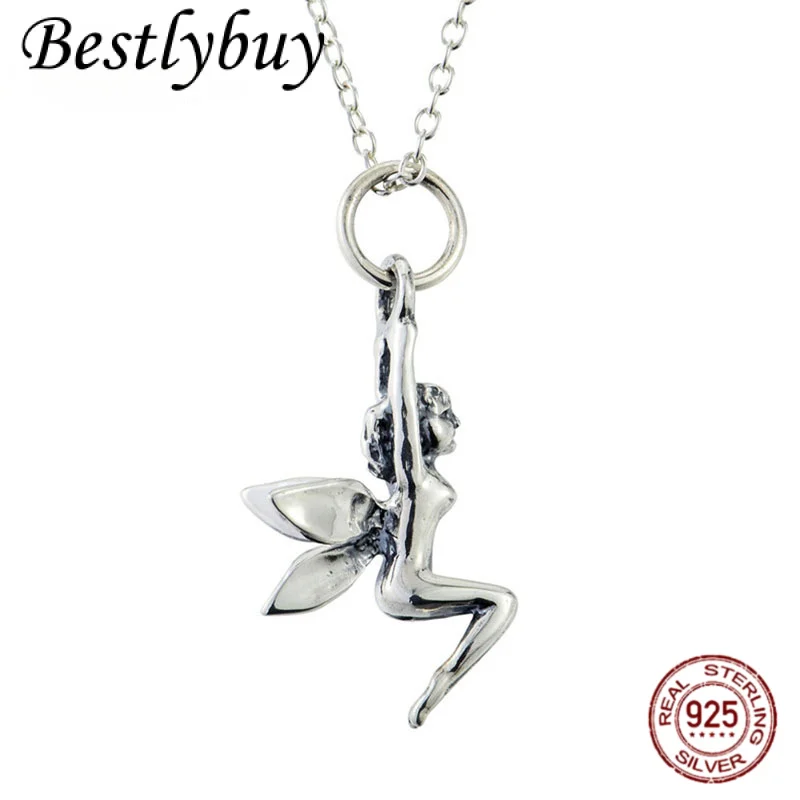 

Real 925 Sterling SilverNecklace Fashionable Wing Elf Pendant, Exquisite And Playful Jewelry Gift For Women