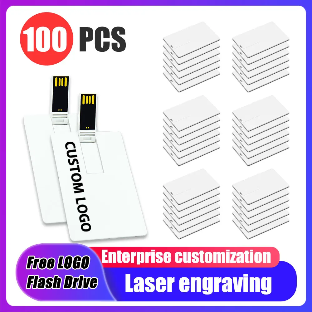 

100 шт./лот, супертонкая кредитная карта, USB-водонепроницаемый флэш-накопитель, 4 ГБ, 8 ГБ, 32 ГБ, 64 ГБ, модель банковской карты, карта памяти, бесплатный логотип