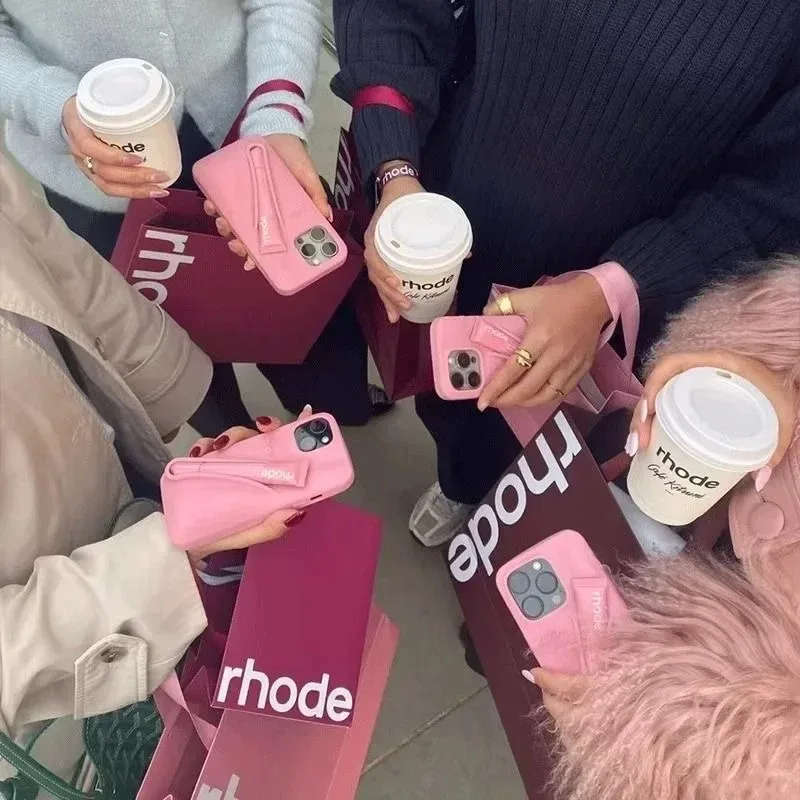 حافظة رود لهاتف آيفون 15 16 برو ماكس 14 بلس 13 12 11 ProMax أحمر شفاه ناعم من السيليكون حامل ملمع الشفاه المحمول Ins غطاء ساخن Funda