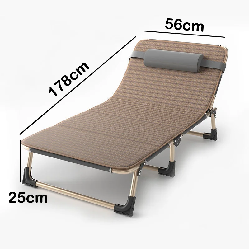 Cama plegable de 178x56x25cm, cama individual de oficina, silla reclinable portátil, CAMA DE ACOMPAÑANTE de hospital, cama de siesta simple, cama de