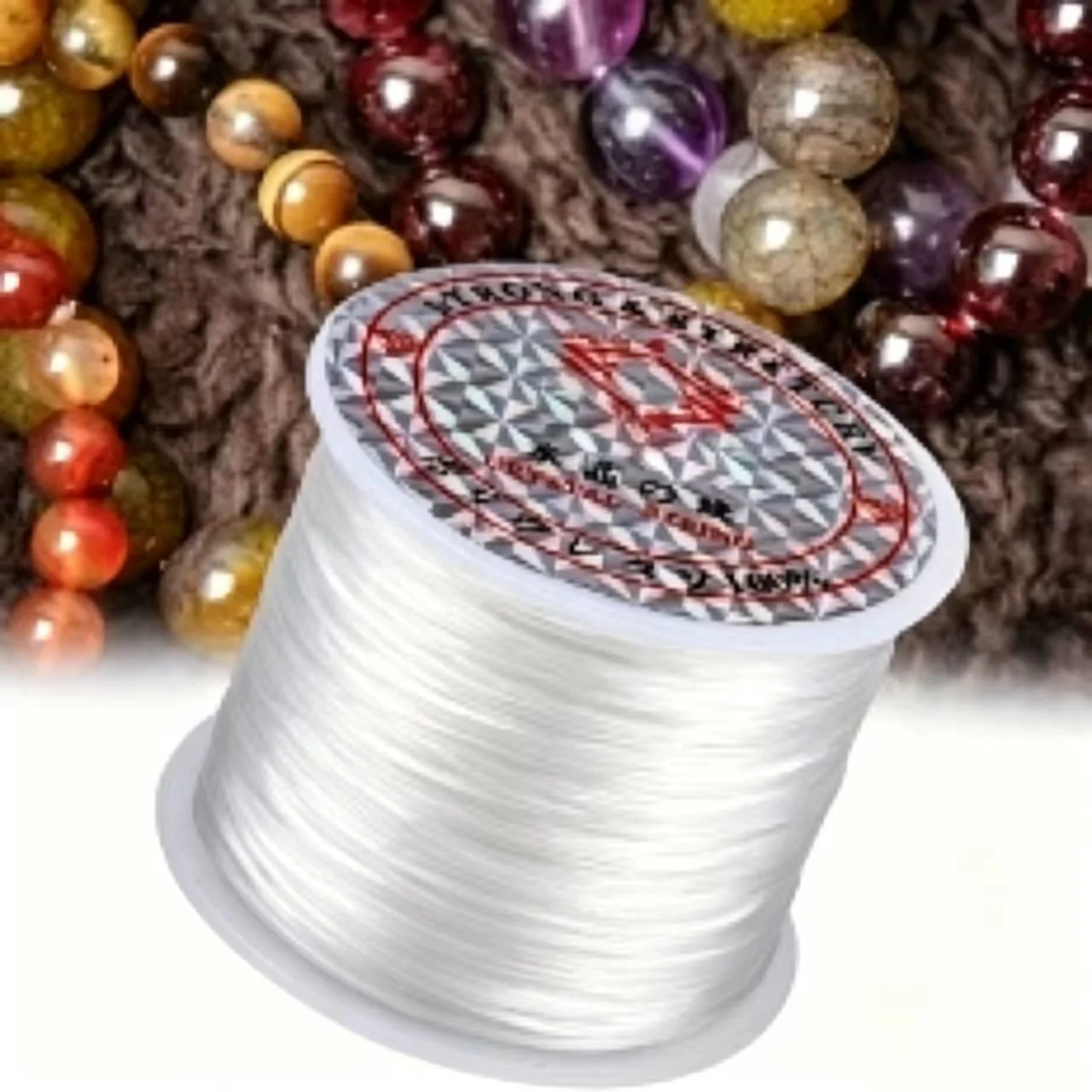 2PCS Elastic Beading Thread-Transparent Monofilament Line for DIY Jewelry Making,Bracelet,Necklace,Fishing Line-Durable,Bendable