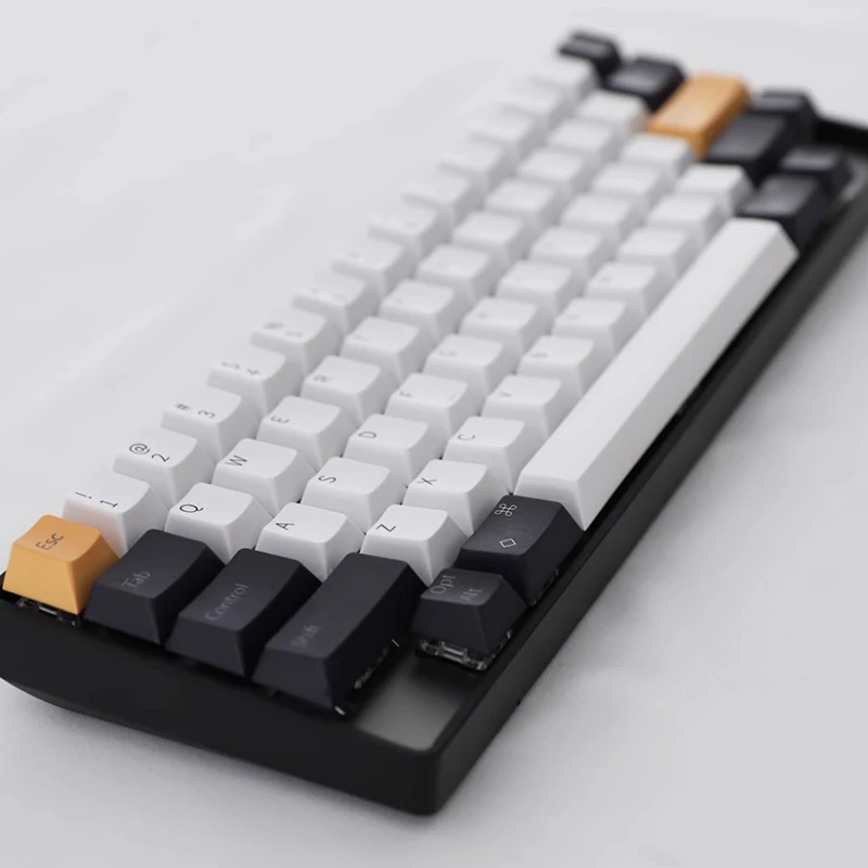 HHKB Cherry Keycaps Disesuaikan 61 Buah PBT Sublimasi Cross Axis HHKB Keyboard Key Caps Lucu Retro Sederhana Putih 7U Space Gamer