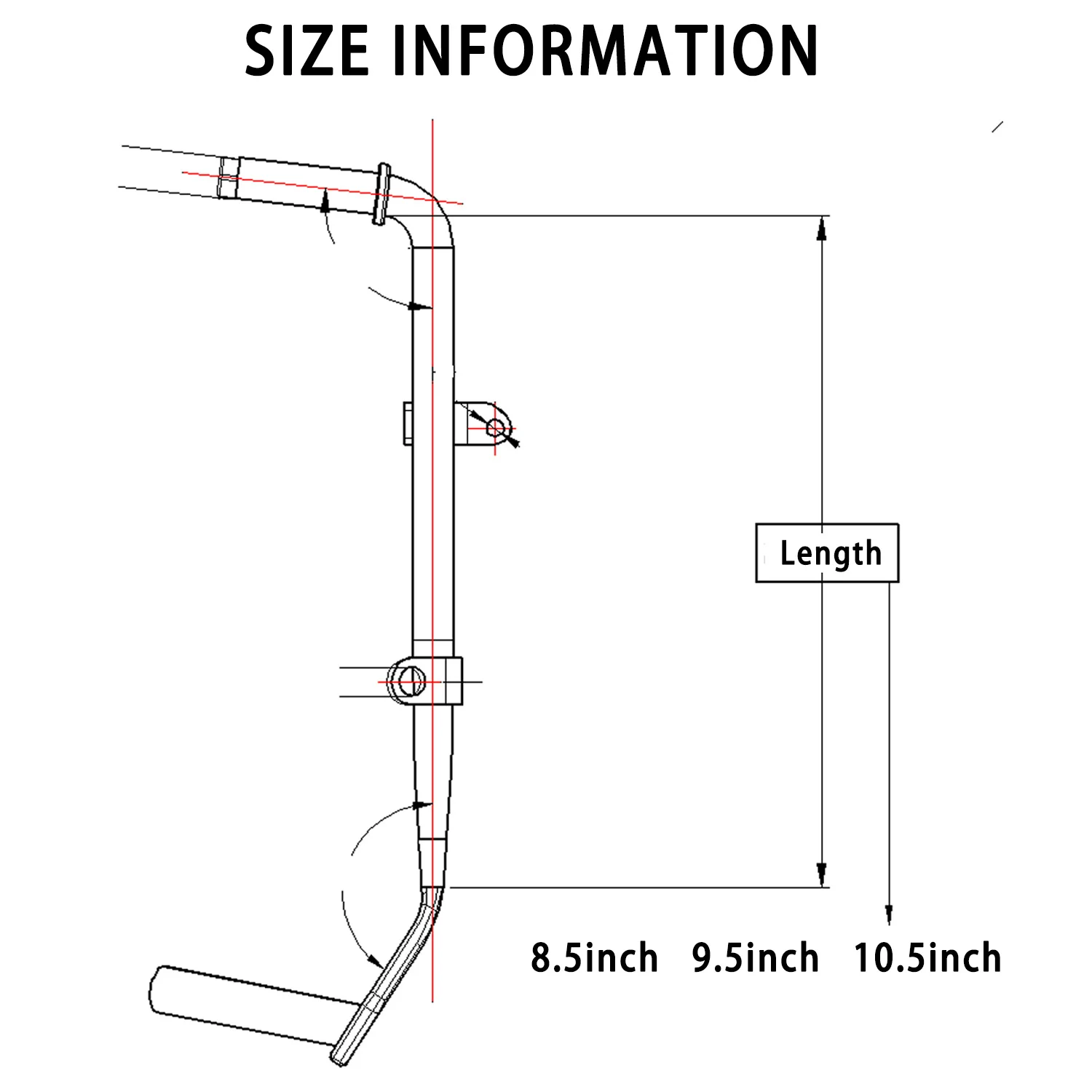 Motorcycle 8.5 9.5 10.5 inch Kickstand Side Stand Kit Parking Footrest Bracket For Harley Touring FLHX FLHR 2007-2024