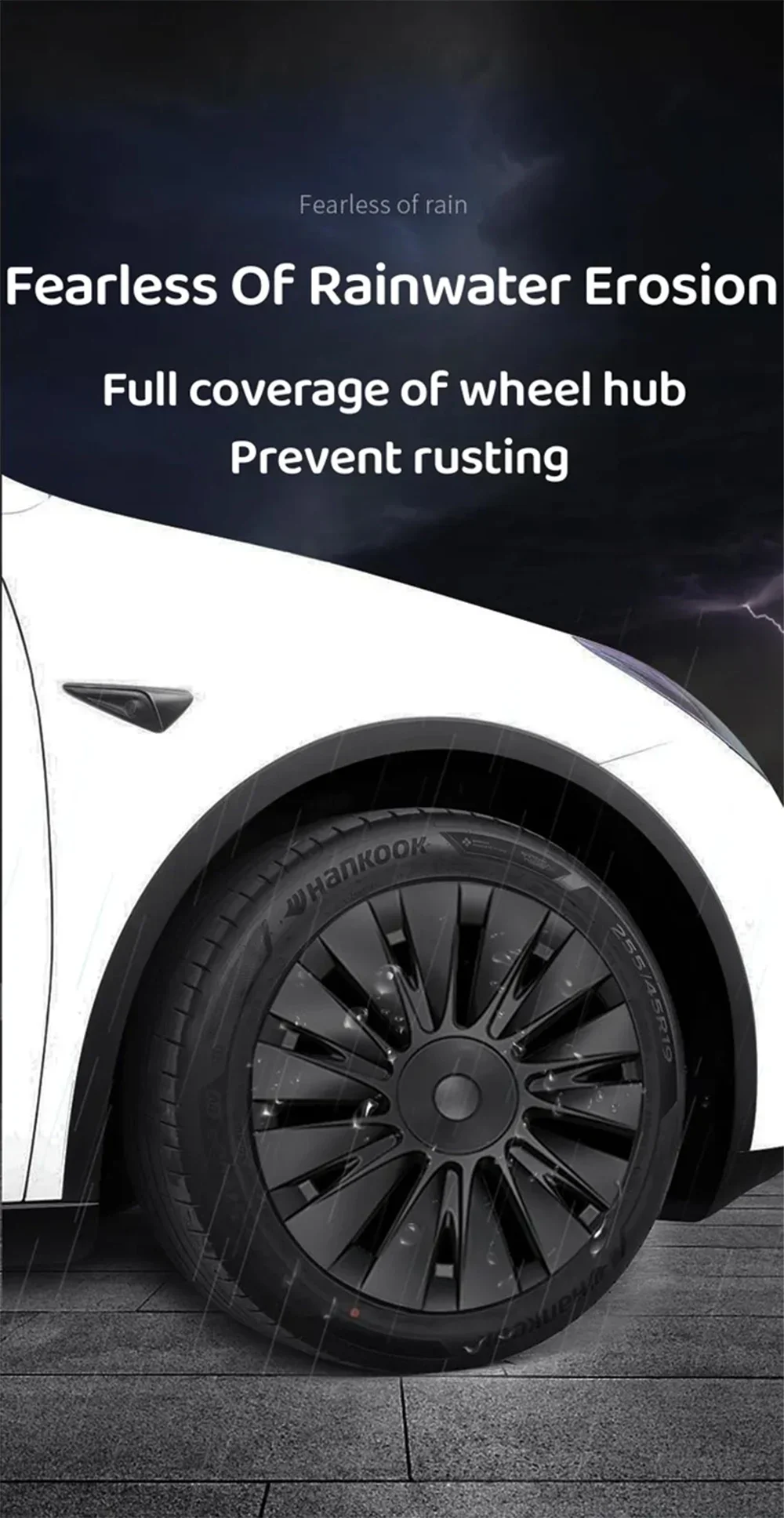 2020-2024 Für Tesla Model Y 19-Zoll-Radnabenkappen-Ersatz 4 Stück Radnabenkappen Rechts & Links Vollständige Felgenabdeckung Zubehör – Detail 17