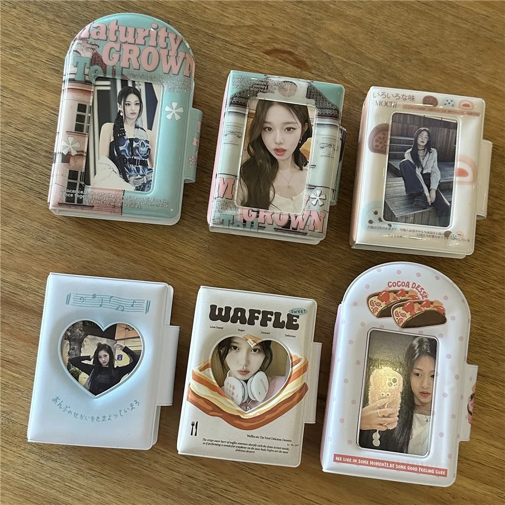 Cute Japanese Style Card Album 3 Inch PVC Photocard Binder Mini with 16 Internal Pages Idol Card Collect Book Unisex