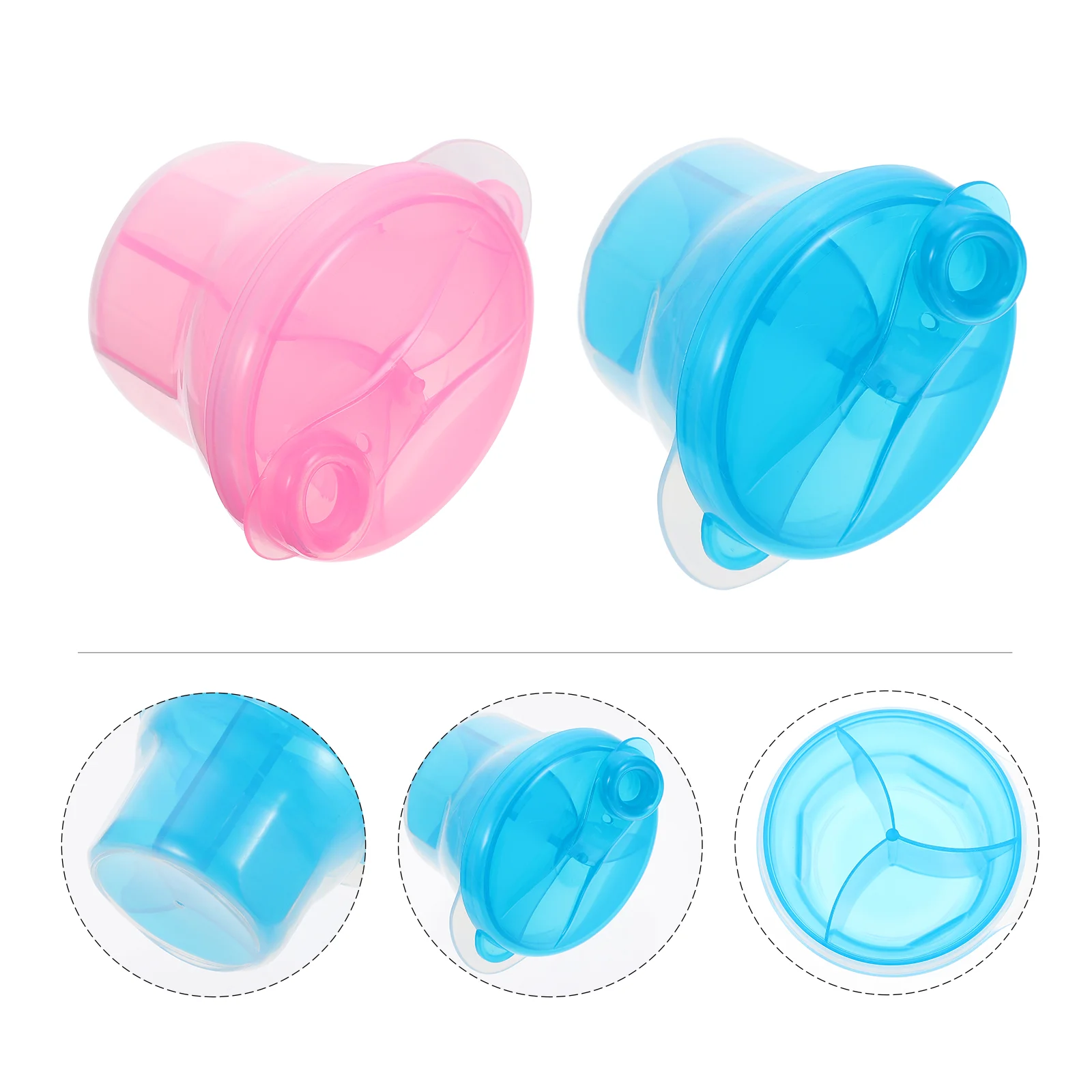 

2 Pcs Powder Formula Container Rotary Milk Box Travel Containers Dispenser Anti-spill Baby Carrier