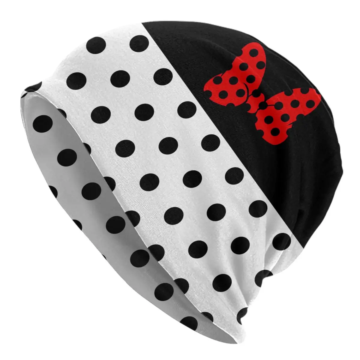 Cartoon Minnie Classic Polka Dots Skullies Beanies Caps For Men Women Unisex Outdoor Winter Warm Knitting Hat Adult Bonnet Hats