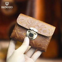 2022 New Genuine Leather Card Holder For Men Women Handmade Credit Card Holder Coin Purse Case Small Short Wallet Change Bag