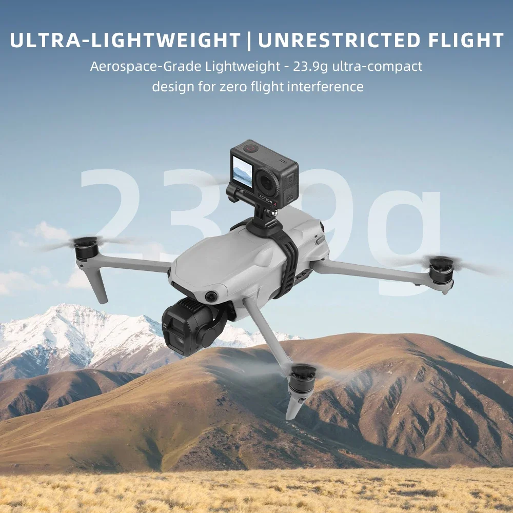 Suporte de extensão BRDRC para DJI Air 3S/Air 2/Mavic 3/Mavic 2 Pro Adaptador de drone para Gopro 13/Action 5/Insta360 Fixação de montagem