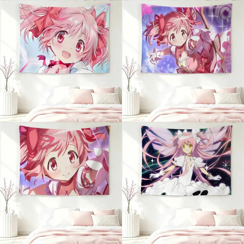 Puella Magi M-Madoka Magica Flag Outdoor Decorations for Bedrooms Home Decor Items Decoration Banners