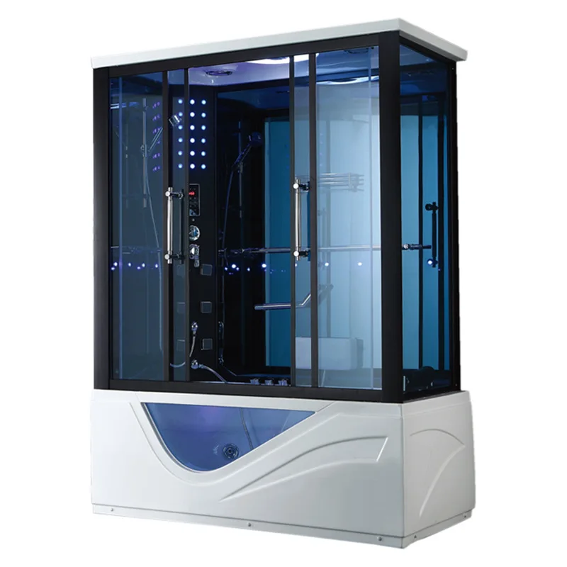 Customization Luxury Steam Shower Room with Jacuzzier Tub Hydro Therapy Massage Steam Bath Room Glass Shower Cabin Wet Sauna Roo