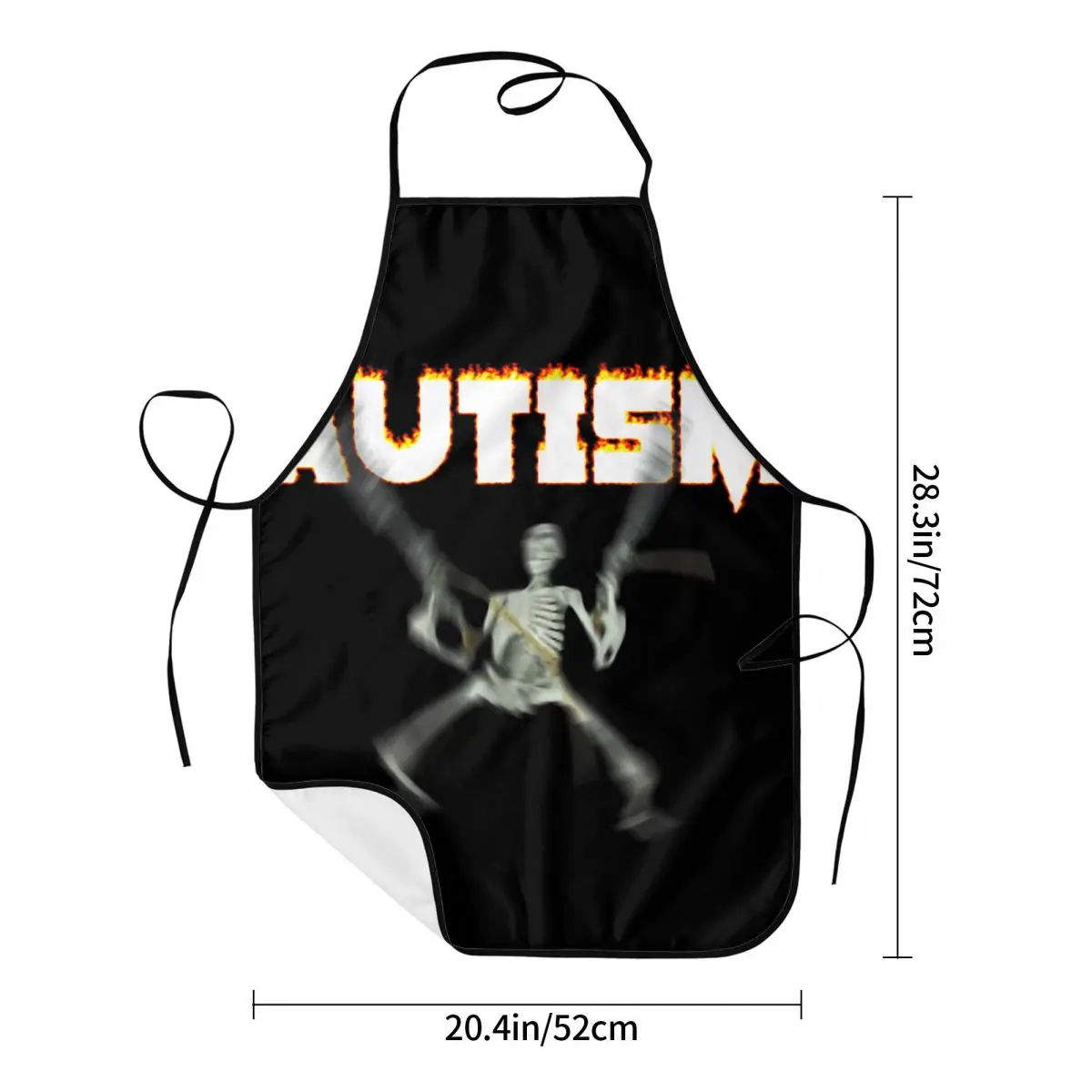 Autism Skeleton Meme Bib Apron Oil & Water Resistant Adjustable Tie BBQ Aprons for Men Women Chef Gifts