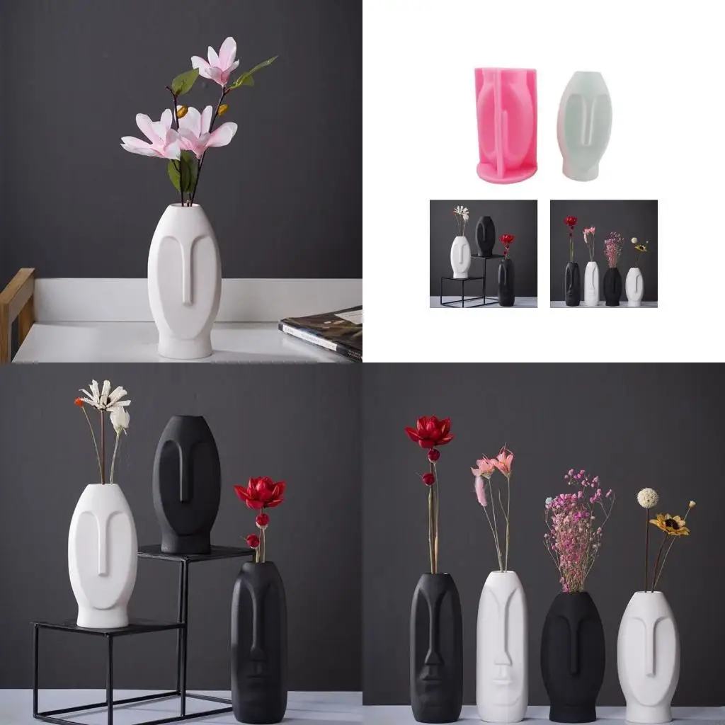 

DIY ваза из бетона, изделия из смолы для украшения дома, форма человеческого лица, ваза для цветов, силиконовая форма, формы для