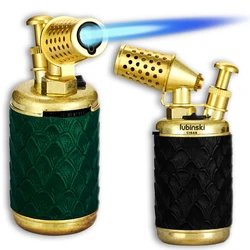LUBINSKI Table Metal Cigar Lighter With Punch 1 Jet Flame Torch Butane Gas Lighter Cigar Accessories With Gift Box