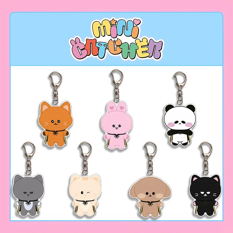 Kpop DREAMCATCHER سلسلة مفاتيح مصنوعة من الأكريليك لطيف حقيبة بنقوش كرتونية سحر سيارة كيرينغ Ji-U SUA Si-Yeon Ga-Hyeon المشجعين جمع السحر بالجملة