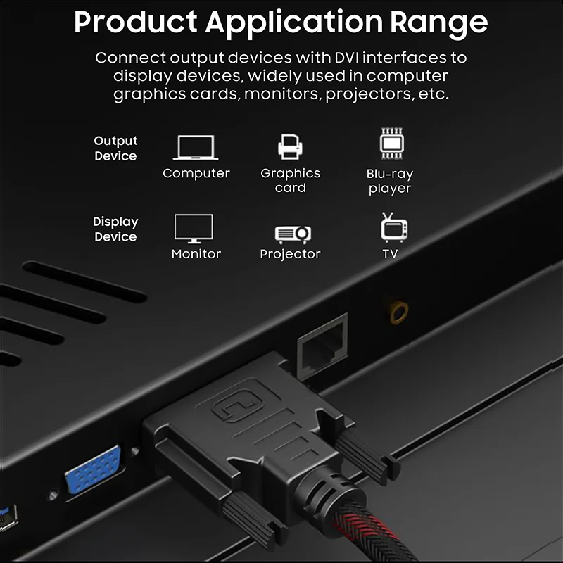 Кабель DVI-DVI DVI-D 24+1 «папа-папа» Кабель для проектора компьютерного монитора Видео ТВ-монитор Компьютерный кабель для передачи данных HD DVI D 1,5 м