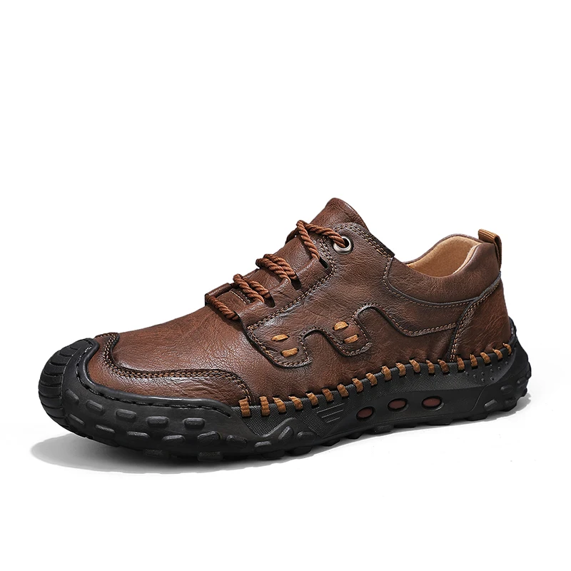 Plus Size Split Leather Shoes Men Loafers Handmade Men's Casual Shoes Moccasins Men Flats Shoes Comfortable Walking Shoes