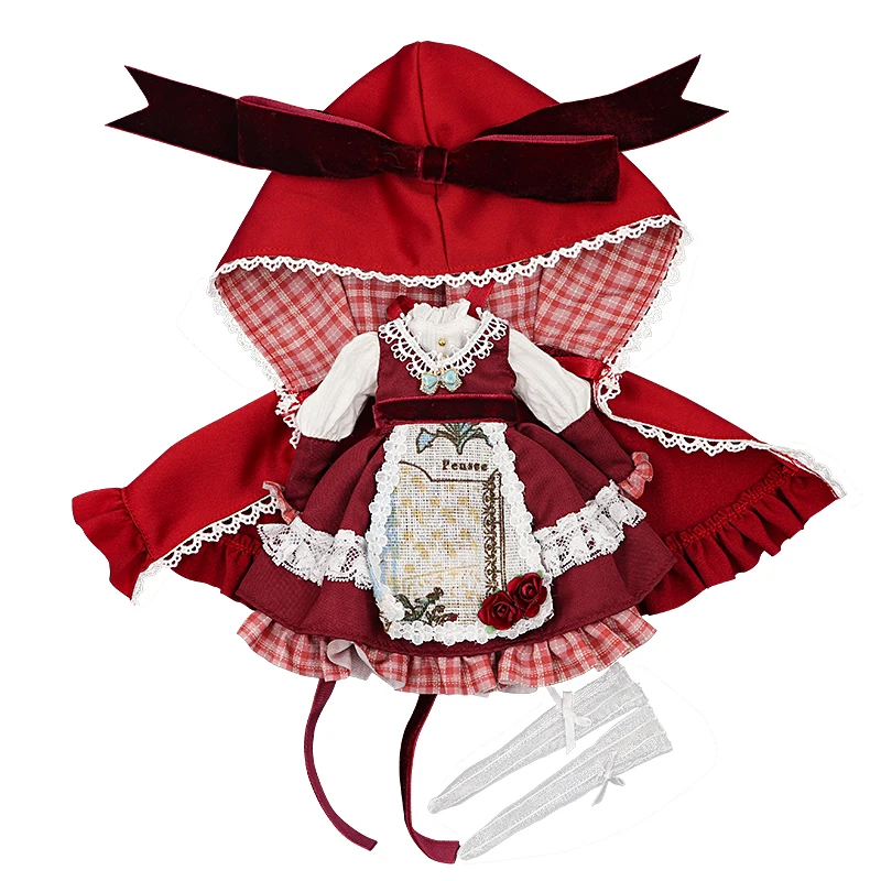 

DBS Blythe Little Ragdoll Clothes little red riding hood apron maid suit ob24 Lijia azone baby clothes Toy girl doll accessories