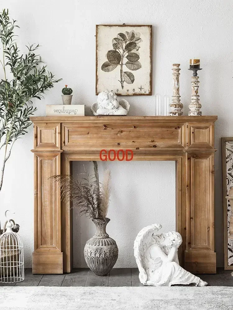 TAO Simple Fireplace Cabinet Bed & Breakfast Living Room Entrance Table Carved European Style