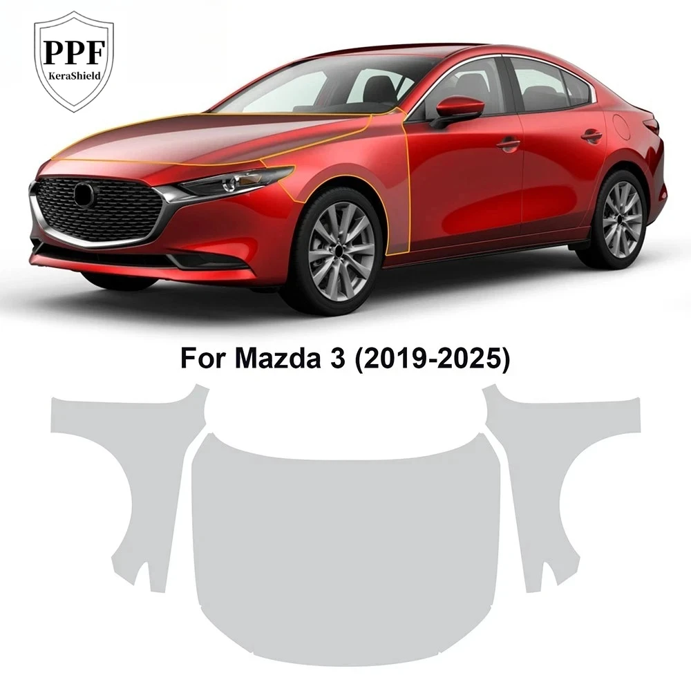 

Pre-cut PPF TPU Paint Protection Film For Mazda 3 2019-2025 Anti-Scratch Car Clear Bra Invisible Cover Repairable Self-adhesive