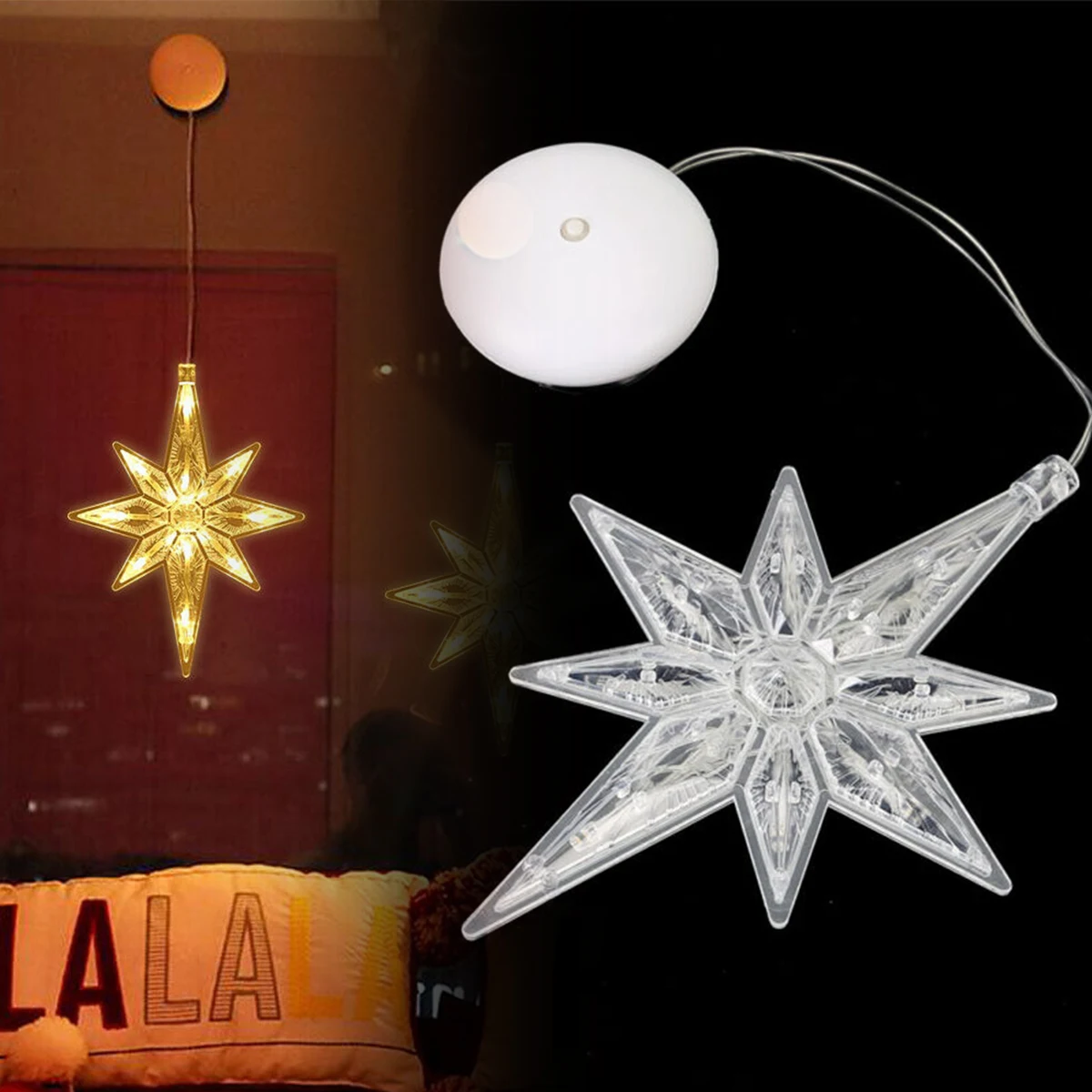 

Sucker Lamp LED Lights Bell Snowman Star Holiday Window Decoration Battery Powered Hanging Lamp for Home Decor