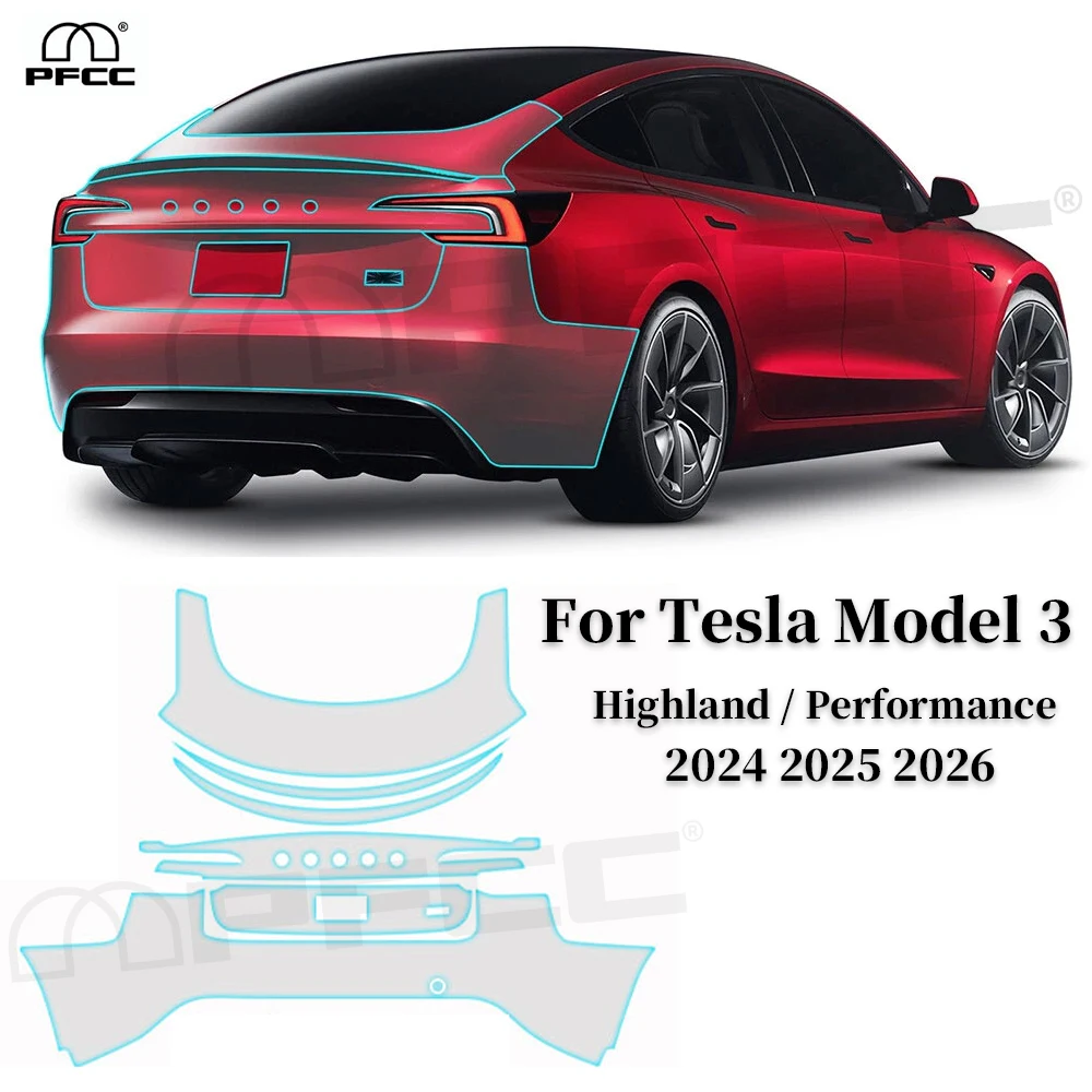 

For Tesla Model 3 Highland Performance 2024-2026 9Mil TPU Pre-Cut Clear PPF Car Body Paint Protection Film Anti-scratch Cover