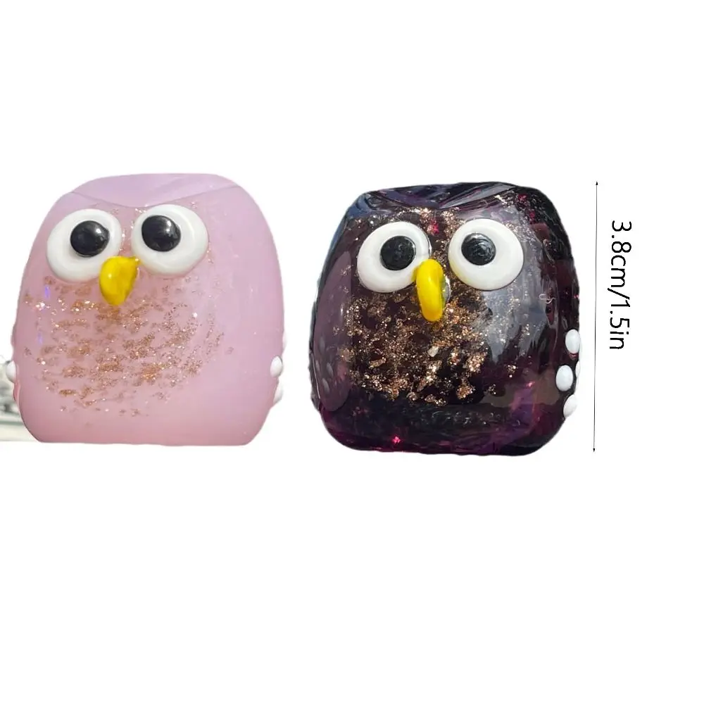 Gift Cute Small Owl Ornaments Glass Animal Owl Crafts Sculpture Table Decor Owl Figurines Desktop