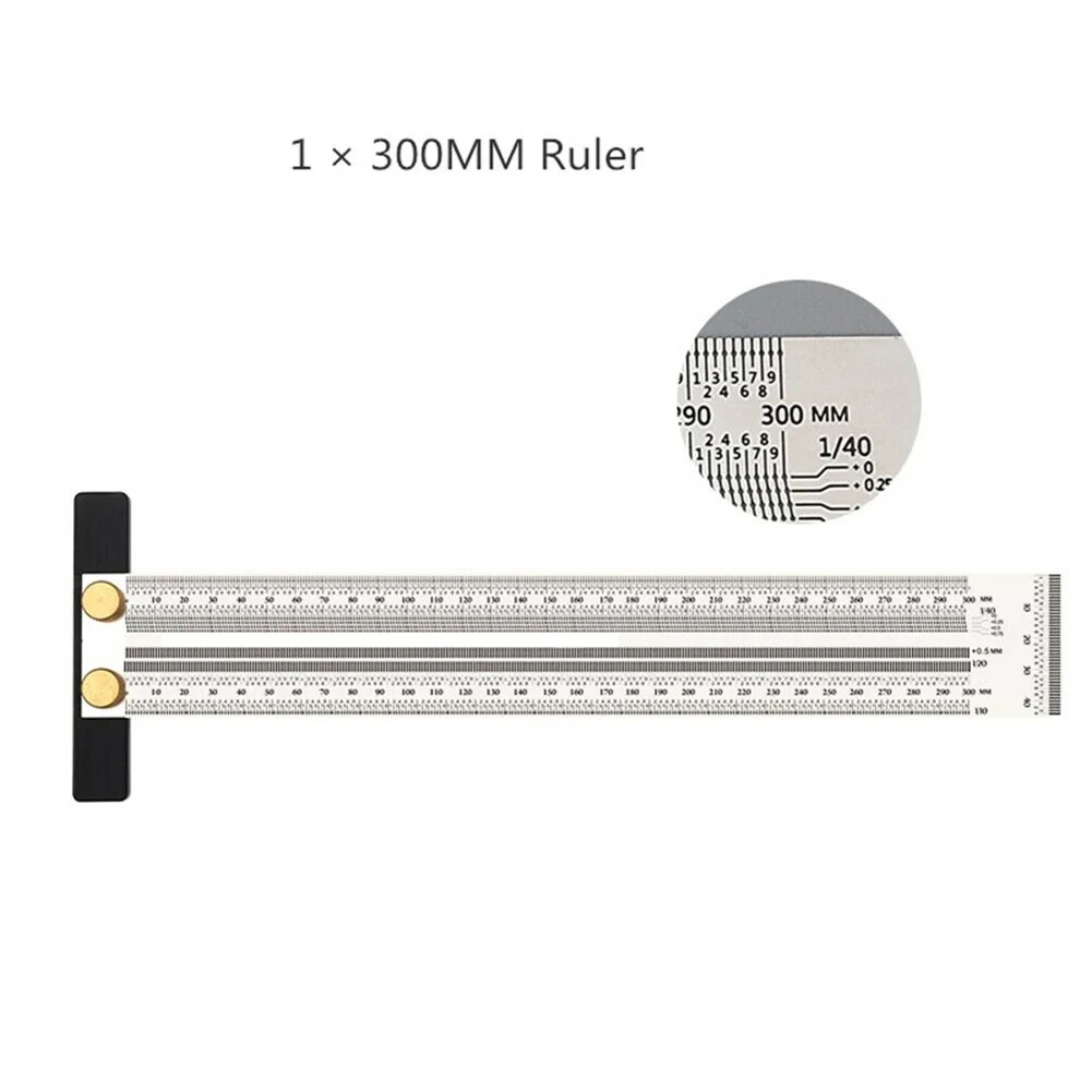 Tools Woodworking ruler DIY Stainless Steel T-type 180-400mm Carpenter Hole Marking Positioning Scribing Silver